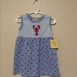 NWT- Boutique Blue and Red Lobster Dress - 2T